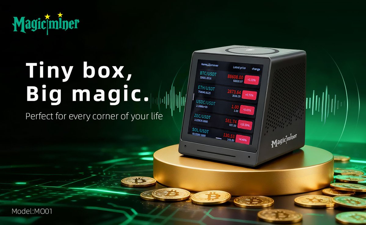Magicminer2025's tweet image. 📷 Introducing the brand-new Magicminer MO01 — the ultimate smart desktop terminal designed for your lifestyle + market insights + productivity.
Order yours NOW：magicminer.cc/product/magicm…
