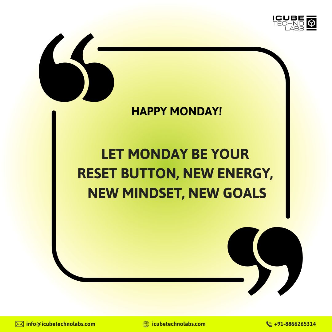icubetechnolabs's tweet image. Reset. Recharge. Rise. ⚡
.
.
.
#MondayMode #MondayInspiration #FreshMindset #NewBeginnings #FocusOnGoals #ResetDay #MondayVibes #PositiveReset #ICUBETECHNOLABS