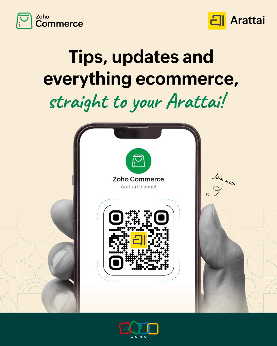 Get your daily dose of ecommerce insights, feature updates, and quick tips right where you connect with your friends and family. Join the Zoho Commerce channel to stay in the loop and learn how to start and make the most of your store.
Scan the QR code and join now!
Happy