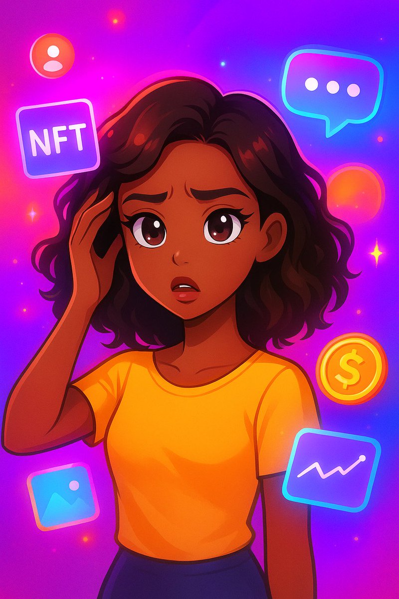 Wisweb3's tweet image. This is the story of how @owntheinfluence changed my girl Oma’s whole Web3 life 😭✨
Stay with me.

Meet Oma 🌺 she loves buying NFTs, supporting creators, joining mints… all of that

But every single time? She ends up frustrated and says things like:

“Ahh abeg 😩 I never get…