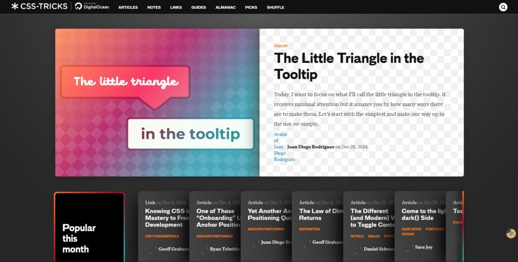Shefali__J's tweet image. 🎯CSS-Tricks 

CSS-Tricks is one of the best resources for learning CSS. It was created by web designer Chris Coyier and is filled with tutorials, tips, and guides that help developers at any skill level.
css-tricks.com
