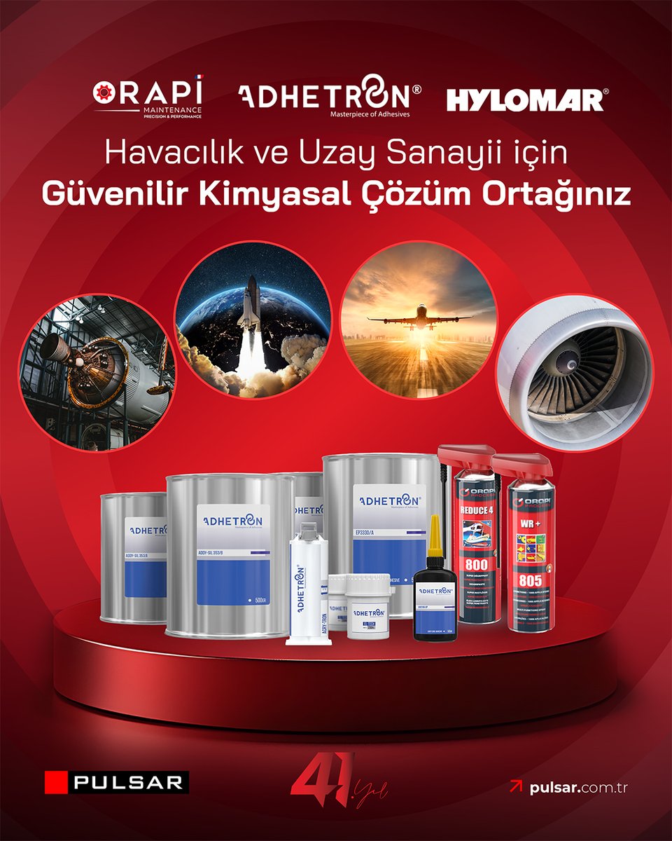 🔧✈ Havacılık ve Uzay Sanayii için Güvenilir Kimyasal Çözüm Ortağınız!

Güvenilirlik, performans ve kalite ilkelerimizden ödün vermeden, 41 yıllık tecrübemizle sektör profesyonellerinin yanındayız.

Detaylı bilgi için: 🌐 pulsar.com.tr