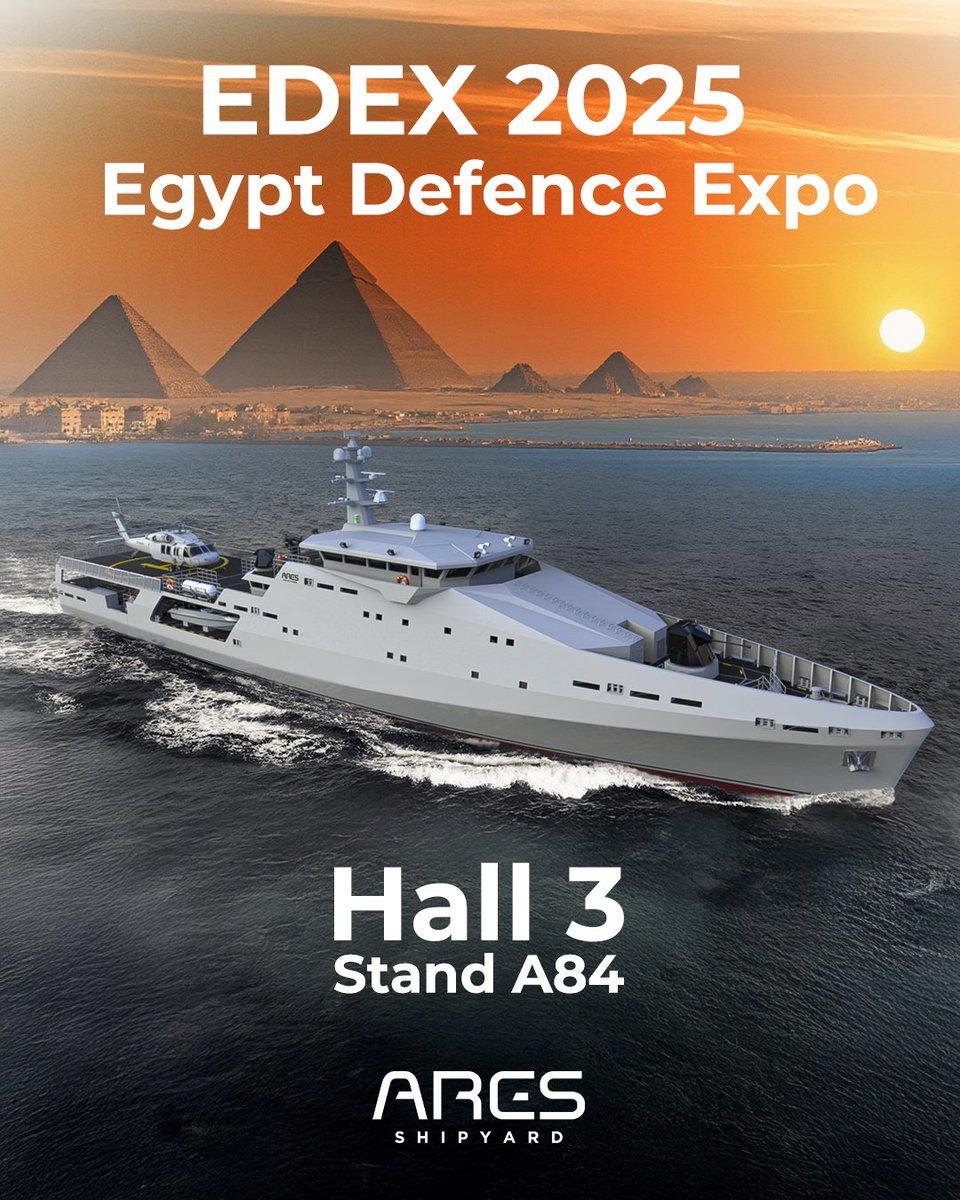 Looking forward to meeting you at Hall 3 – Stand A84 during EDEX 2025.

#ARESShipyard #ARESGlobal