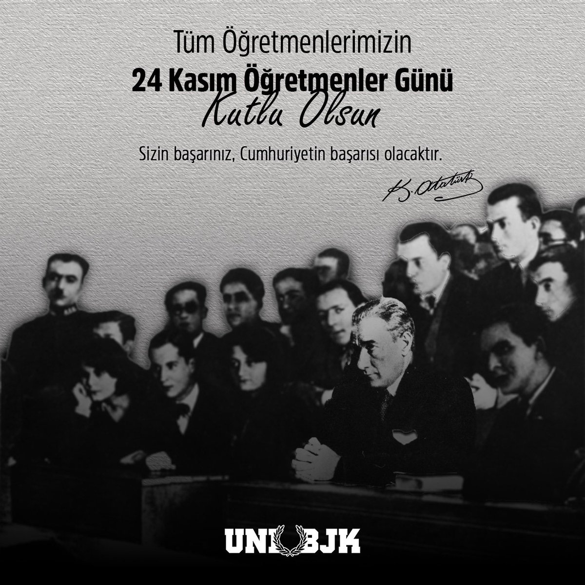 Başöğretmenimiz Mustafa Kemal Atatürk’ü, Optik Ağabeyimizi ve görevi başında şehit düşen tüm öğretmenlerimizi saygıyla anıyoruz. Emekleriyle geleceğimizi şekillendiren tüm öğretmenlerimizin Öğretmenler Günü kutlu olsun. #UNIBJK