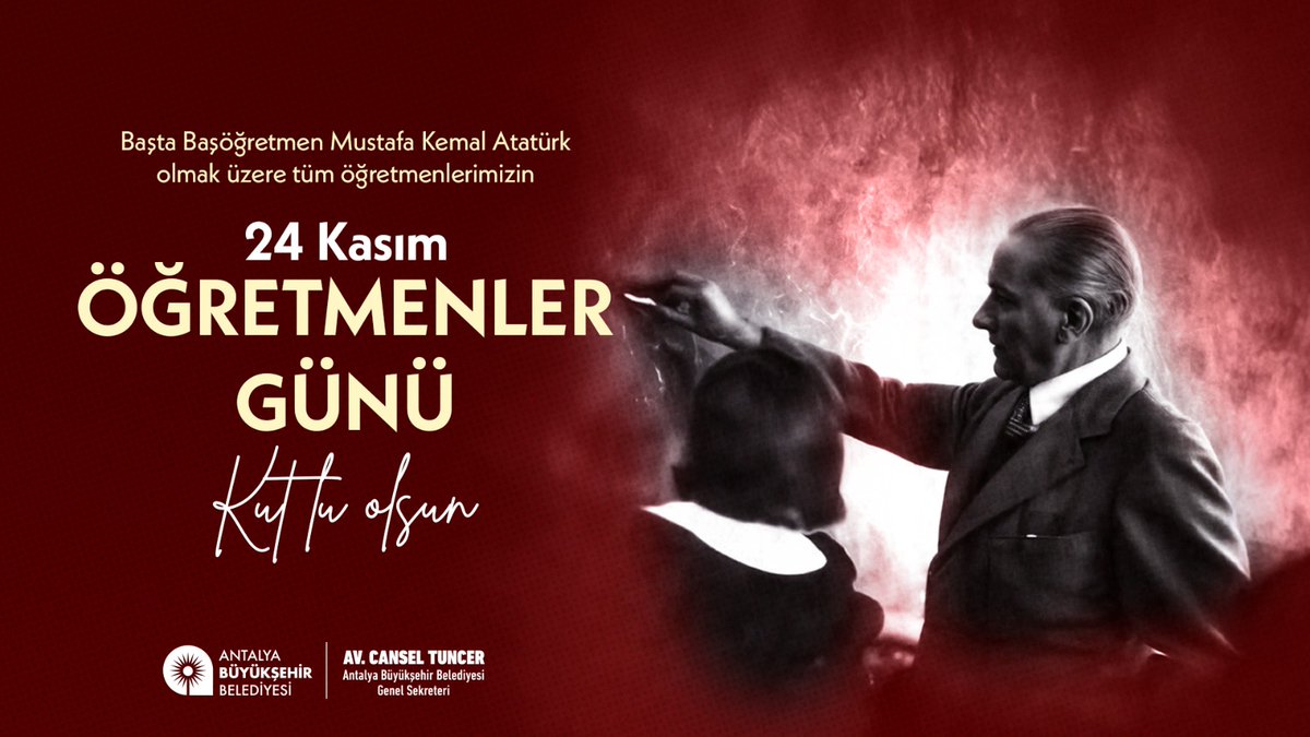 Başta Başöğretmen Ulu Önderimiz Gazi Mustafa Kemal Atatürk olmak üzere  tüm öğretmenlerimizin 24 Kasım Öğretmenler Günü kutlu olsun!