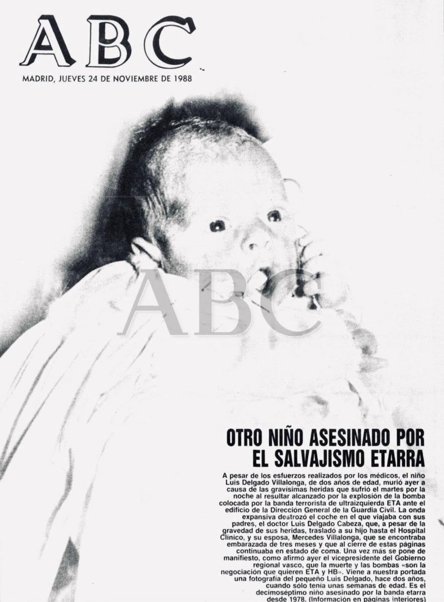 Hoy hace 37 años de esto.
No olvidemos que ETA dejó un rastro de sangre de niños inocentes