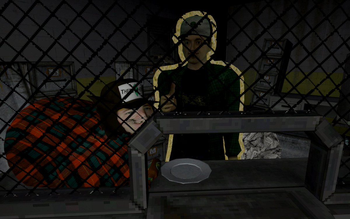 ItsPonky's tweet photo. The one bad thing about VoTV is that his homeless guy moved in to my base with his weird cat.... don't know if this a new event but he's kinda freaking me out #PonkysPlaytime #votv #voicesofthevoid #charborg https://t.co/t2vNnPzkMN
