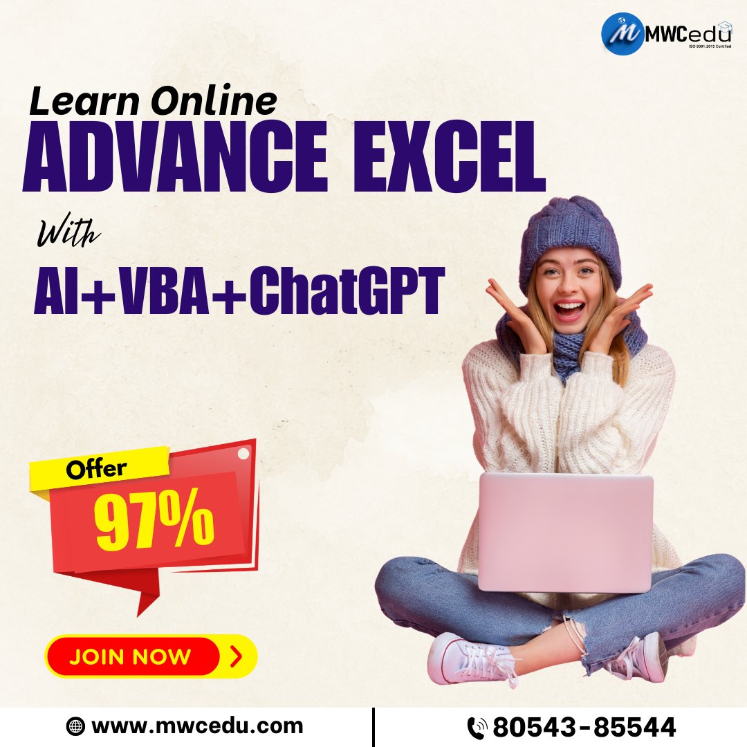 Riya1495707's tweet image. Advanced Excel course
Start your adventure with an online Advanced Excel course that is intended for novices transitioning to proficient abilities.
#advancedexcelcourse #advancedexcelcoursenearme #advancedexcelcoursefees #advancedexcelcourseonlinefree #advanceexcelcourseonline