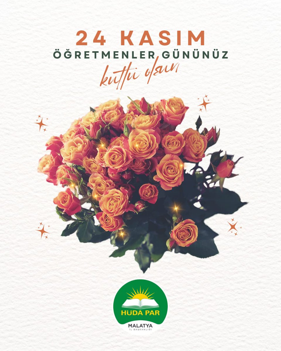 Nesilleri ilimle, hikmetle ve fedakârlıkla yetiştiren; sabrı, merhameti ve gayretiyle geleceğimize yön veren tüm öğretmenlerimizin 24 Kasım Öğretmenler Günü’nü tebrik ediyoruz.

Emeğiyle yolumuzu aydınlatan tüm öğretmenlerimize şükranlarımızla…

#öğretmen
#malatya 
#HÜDAPAR