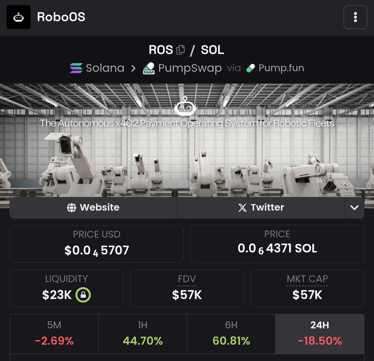 cryptoo_alice's tweet image. Bought a bag of $ROS

The First Robotics payment OS - Powered by x402 stealth payments and ZK automation. Enable autonomous machine-to-machine payments, dynamic task allocation, and self-organizing robotic economies.

Team introduced RoboOS Task Marketplace , so many new…