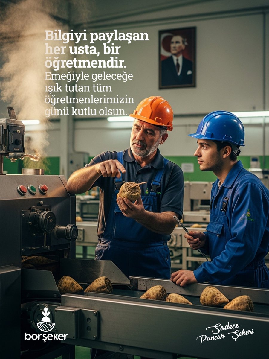 Bir şeker pancarını işlemek de bir insanı yetiştirmek de ustalık ister. Öğreten tüm yüreklere saygıyla… 24 Kasım Öğretmenler Günü kutlu olsun.

#borşeker #pancarşekeri #şeker #ogretmenlergunu #sadecepancarsekeri