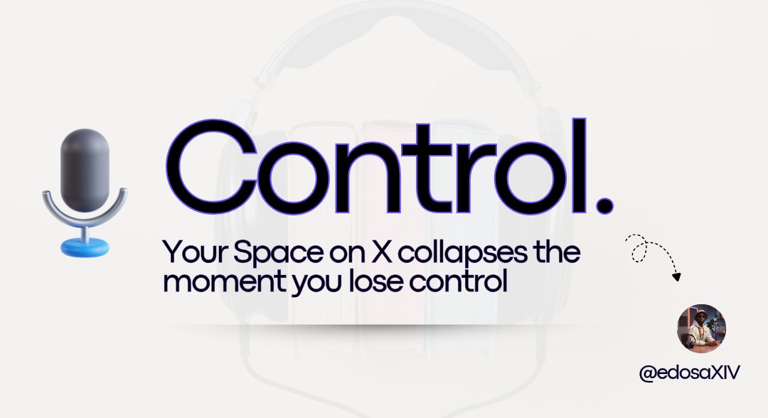 edosaXIV's tweet image. C – Control

Control in a Space on X isn’t domination, it’s guidance. Keep topics moving, manage who speaks, and gently redirect chaos. 

Your presence should feel steady, so listeners know this is a space where conversation flows, but purpose and respect are never lost..