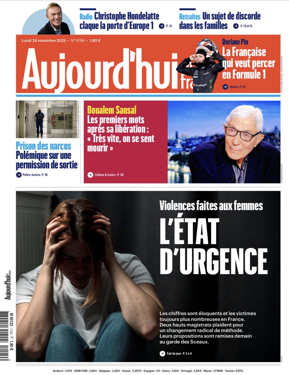 Afiri1789's tweet image. 𝗔𝘂𝗷𝗼𝘂𝗿𝗱’𝗵𝘂𝗶 𝗲𝗻 𝗙𝗿𝗮𝗻𝗰𝗲 — Boualem Sansal libéré, mais toujours sous contrôle : peur pour sa famille, parole bridée, prison arbitraire. La liberté d’expression se paie cher. Résister, écrire, parler : un combat pour tous.
#DroitsHumains #SSTVI #Liberté #Algérie #IA