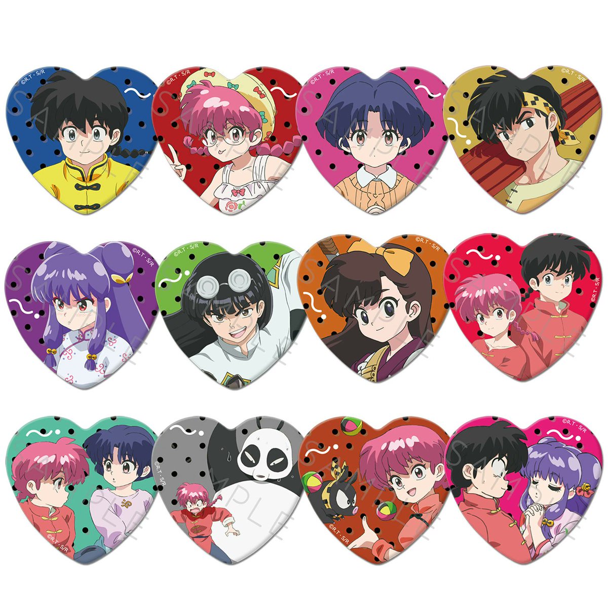 TVアニメ『らんま 1/2』 ハート型缶バッジ 楽天市場にて販売中です