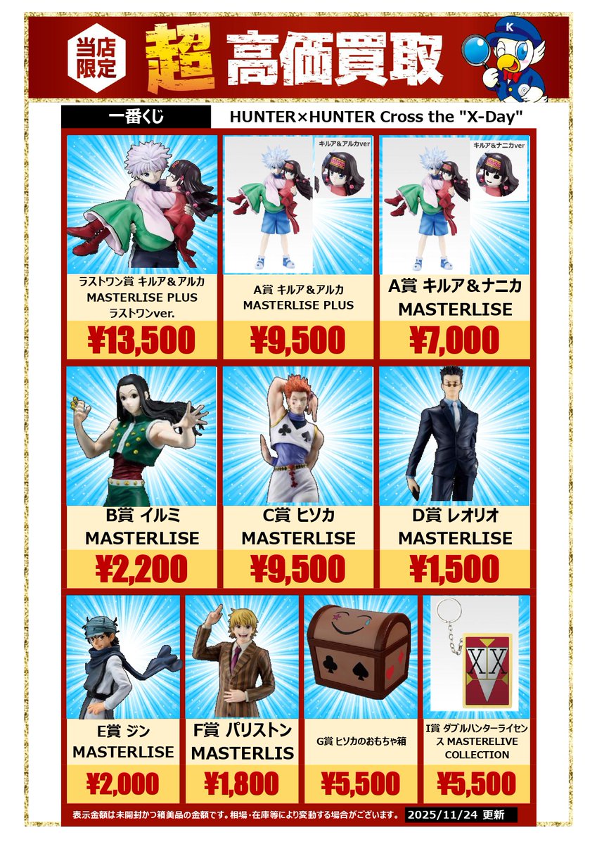 ハンターハンター 一番くじ ハンターライセンス キルア ジン