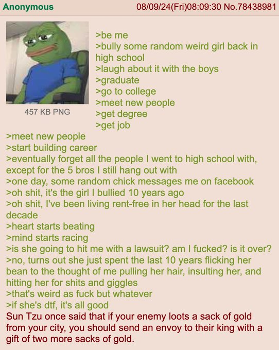 GreenTextRepost's tweet image. anon submission