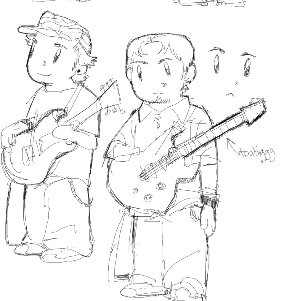 skadog13's tweet image. aaron and learning to draw guitar