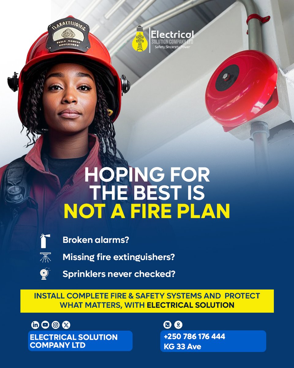 electricalsoltd's tweet image. We protect offices, apartments, warehouses, hospitals, and anywhere people need to be safe.
Your property, your people, your peace of mind, all protected properly.
Let&apos;s secure your space the right way.
#ElectricalSolution #MEPengineering #SafetyFirst  #FireProtection