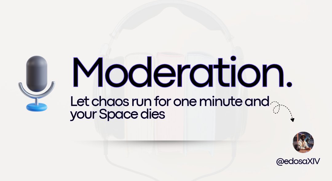 edosaXIV's tweet image. M – Moderation

Moderation keeps Spaces on X healthy. Set clear guidelines, manage speakers, and intervene when necessary. A host who moderates gently but firmly prevents disruption while keeping conversation open. Respect, safety, and flow depend on careful moderation every time