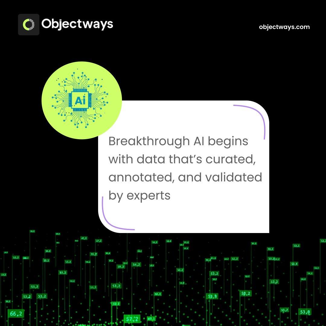 objectways's tweet image. Behind every powerful AI system is a team dedicated to making data meaningful.

At Objectways, we turn raw data into reliable intelligence through expert annotation, smart workflows, and human-in-the-loop precision.​

Partner with Objectways today!