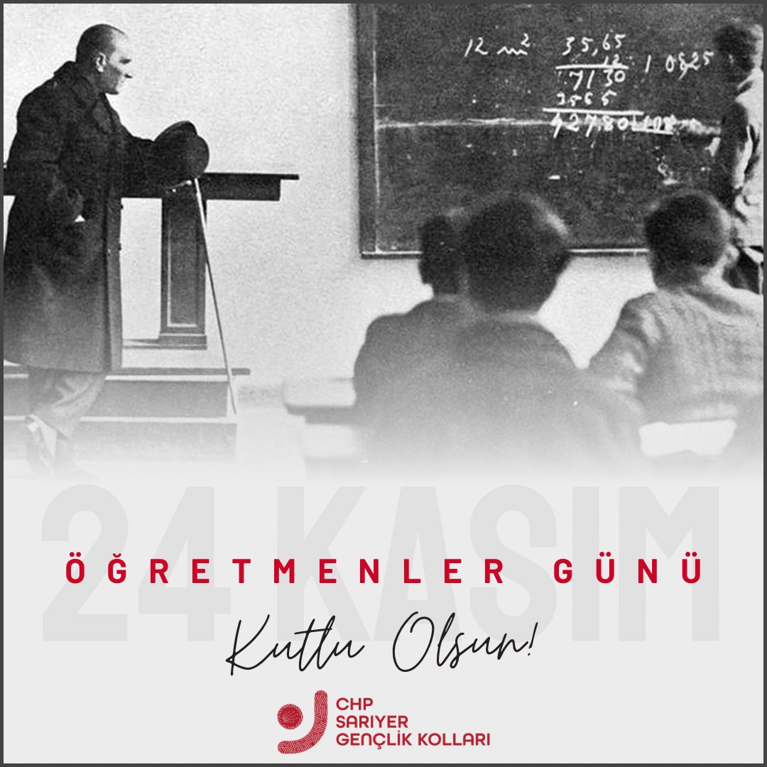 "Öğretmenler; yeni nesli, Cumhuriyetin fedakâr öğretmen ve eğitimcilerini, sizler yetiştireceksiniz ve yeni nesil, sizin eseriniz olacaktır."

Başta Başöğretmenimiz Mustafa Kemal Atatürk olmak üzere, görevleri başında şehit olan tüm öğretmenlerimizi rahmet ve minnetle anıyor; tüm