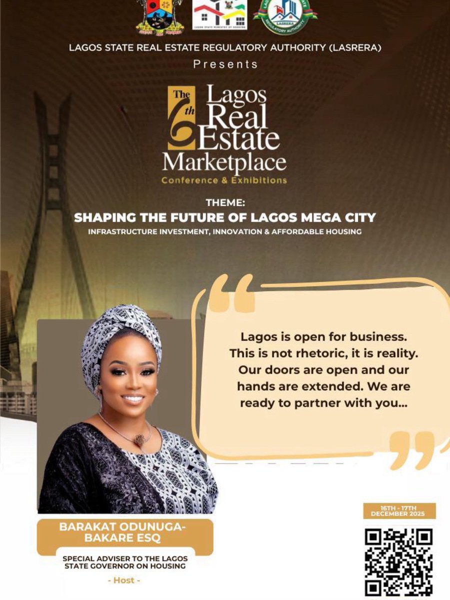 #MondayMotivation: Building the Future, One Step at a Time
 
As d week begins, let’s draw inspiration from d theme of the 6th Lagos Real Estate Marketplace Conference &amp; Exhibition — Shaping the Future of Lagos Megacity: Infrastructure Investment, Innovation &amp; Affordable Housing