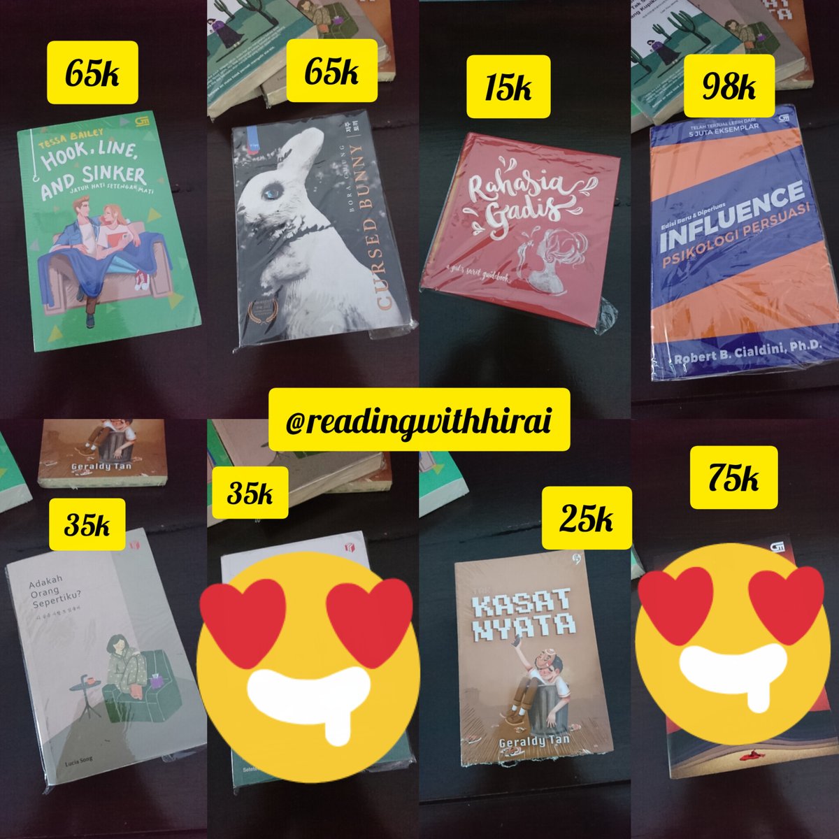 rkivee18's tweet image. 📚 WTS Buku Preloved Koleksi Pribadi

🚫 No Keep No Nego
⚠️ Bisa oren/Manual/SplitPay
⚠️ Harga belum adm oren
📤 Pengiriman dari Jawa Timur

Bisa langsung co disini sudah + adm cupi

🔗 id.shp.ee/o3ctWnX

DM untuk manual/SPLIT PAY

#wts #wtspreloved #wtsbuku