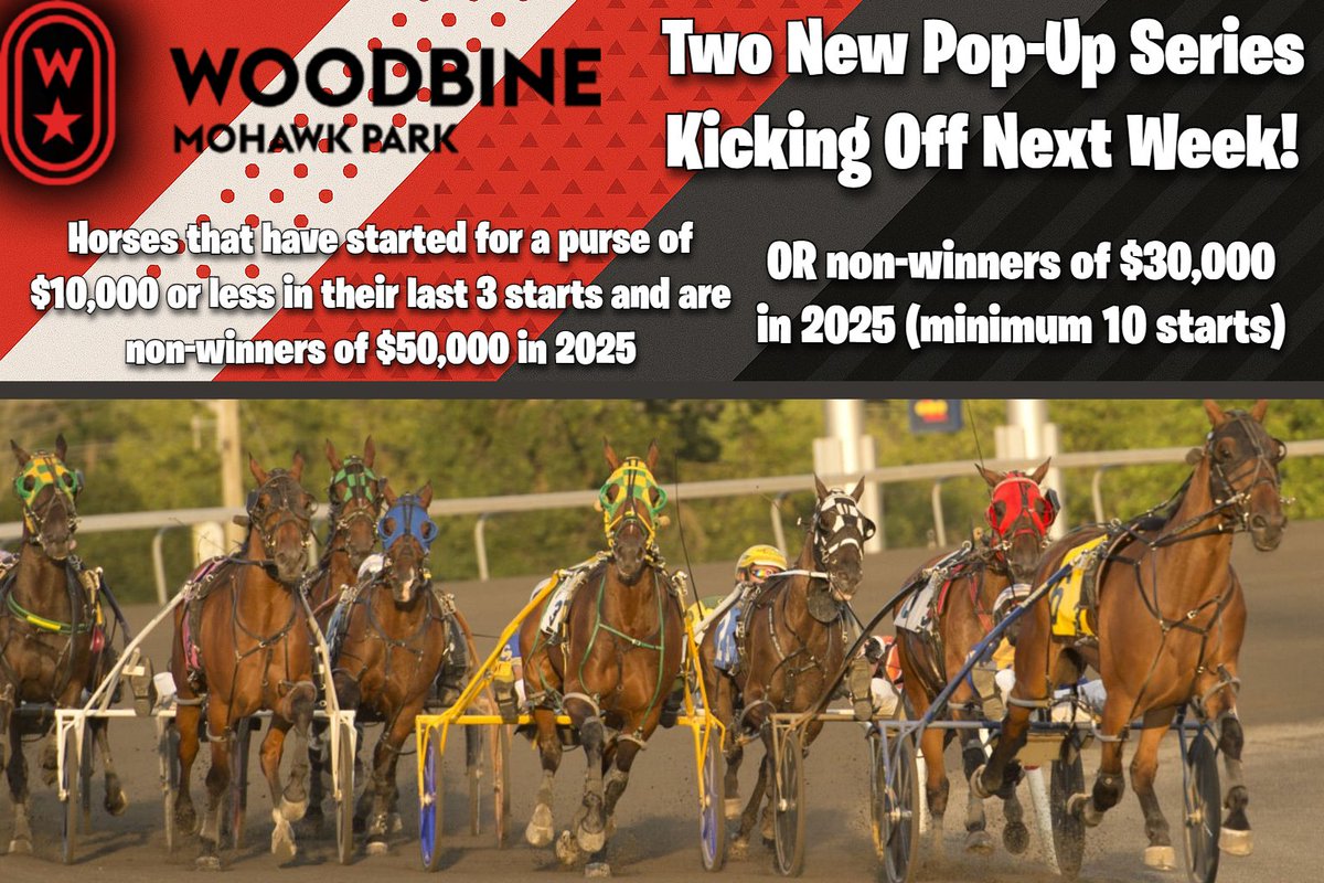 COSATV's tweet image. 🚨 New Pop-Up Series at WMP! 🚨
Trot &amp;amp; Pace: 2×$15k legs + $25k final.
Elig: started for $10k or less last 3 &amp;amp; N/W $50k in ’25 OR N/W $30k (10 starts).
Trot: Nov 28, Dec 5, Final Dec 12.
Pace: Nov 30, Dec 7, Final Dec 14.
Decls per condition sheet.