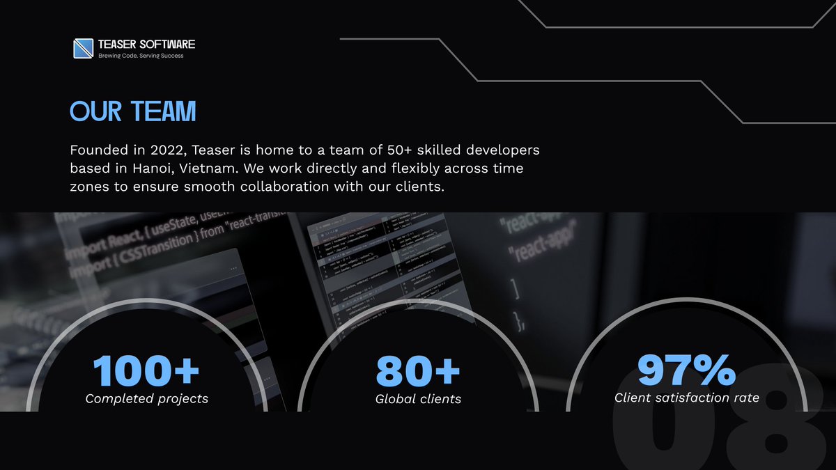 teasersoftware's tweet image. 👋 Welcome to Teaser Software!
We build reliable web, mobile &amp;amp; custom software for global clients — with quality, transparency &amp;amp; long-term partnership.
📩 Open for collaboration.

#TeaserSoftware #ITOutsourcing