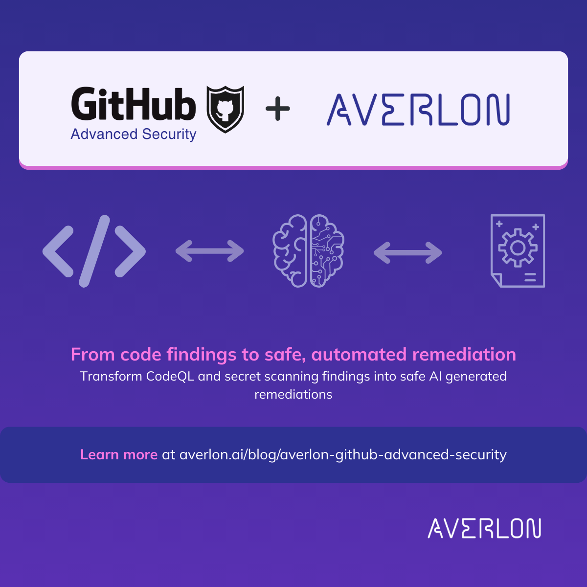 Millions of code and secret findings surface every year in GitHub repos. With more than 23 million leaked secrets detected last year, the remediation gap matters.

Averlon now integrates with GitHub Advanced Security to help close that gap. It enriches CodeQL and secret scanning