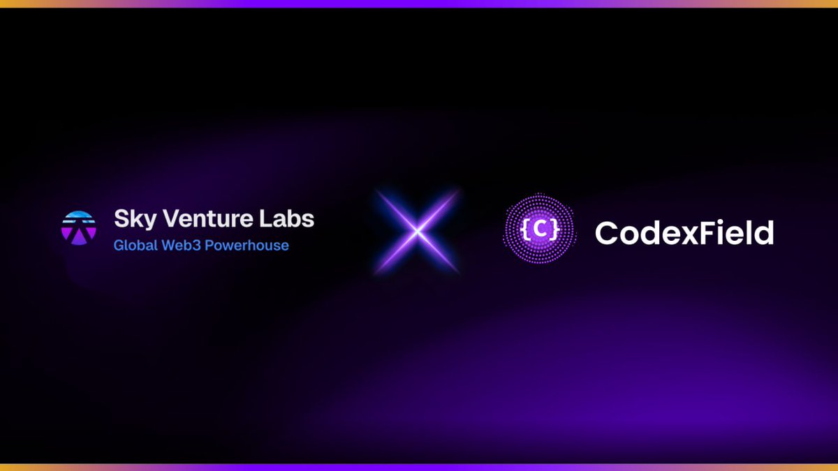 OfficialSkyWee1's tweet image. 🚀 Sky Ventures is proud to announce a strategic investment in @CodexField .

Their work in AI-native assets, content provenance, model assetization, and on-chain execution networks shows exceptional engineering depth — already validated by 500K+ global beta users.

Together,…