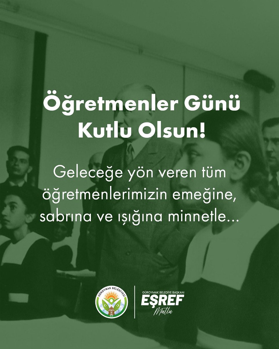 📚 Öğretmenler Günü Kutlu Olsun
Geleceğimizi şekillendiren, bilgisiyle yolumuzu aydınlatan, sabrı ve emeğiyle nesiller yetiştiren tüm öğretmenlerimizin 24 Kasım Öğretmenler Günü’nü en içten dileklerimizle kutluyoruz.
Güroymak’a kattığınız değer için minnettarız. 💐