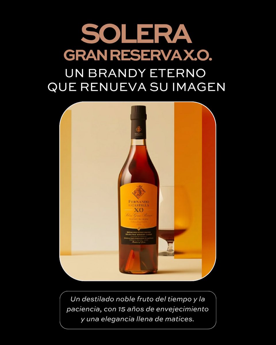 🆕❕🥃  En Fernando de Castilla, la excelencia no es solo una meta, sino una tradición. Por eso, el Brandy Solera Gran Reserva X.O. se presenta ahora con una imagen renovada que refleja el carácter y la profundidad de este destilado excepcional.