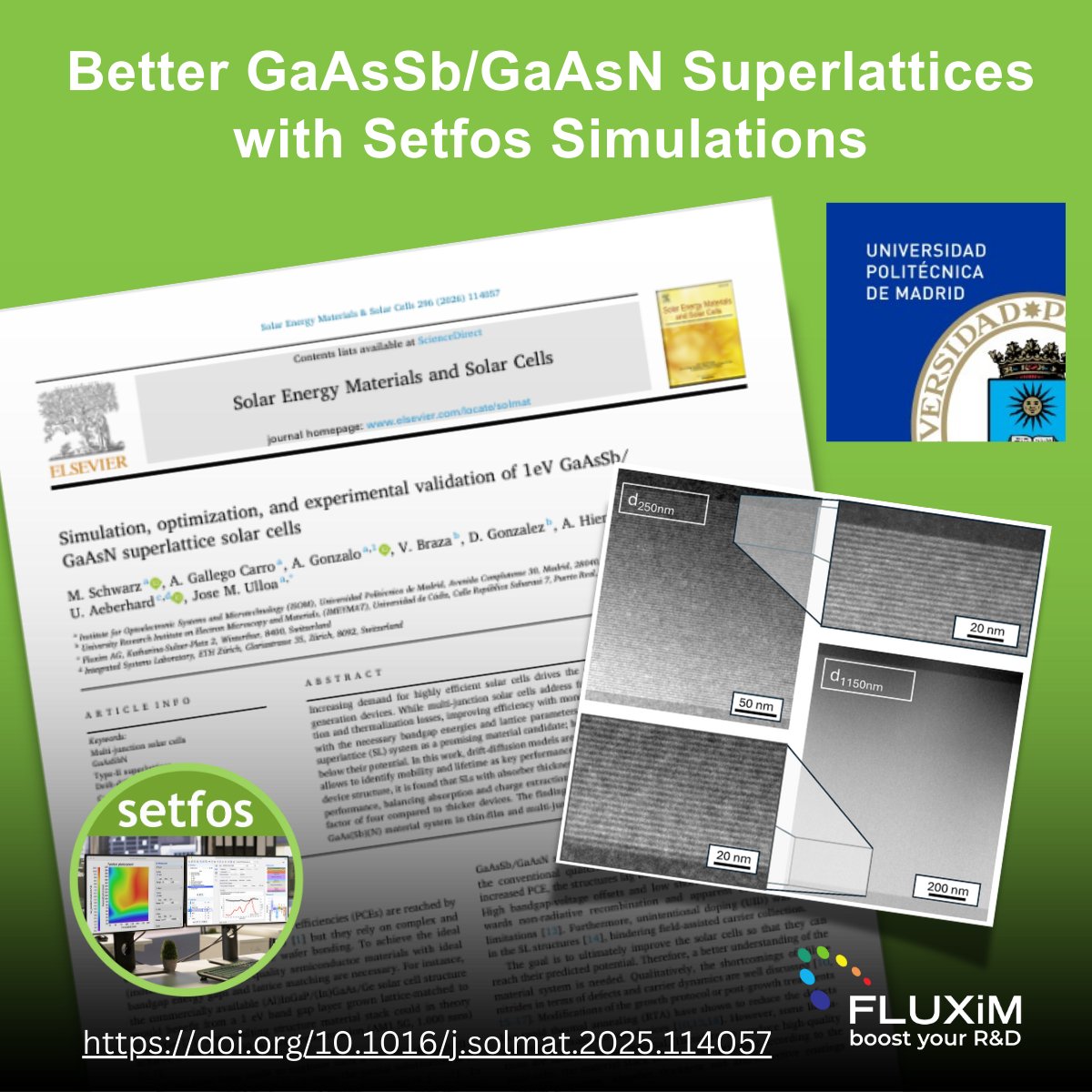 FluximAG's tweet image. Better GaAsSb/GaAsN #Superlattices With #Setfos Simulations . Congrats to Malte Schwarz  Universidad Politécnica de Madrid
fluxim.com/publications-o…