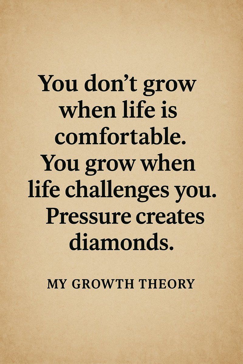 mygrowththeory's tweet image. Growth doesn’t come from ease. 

It comes from pressure, challenge and choosing to rise anyway. 💎