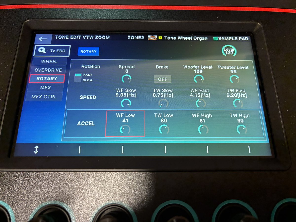sayuorg's tweet image. ファントム開けました！
rotaryの細かい設定までできて軽く感動している🥹笑
VKモデルなどの音色も搭載

#fantom  #roland #organ