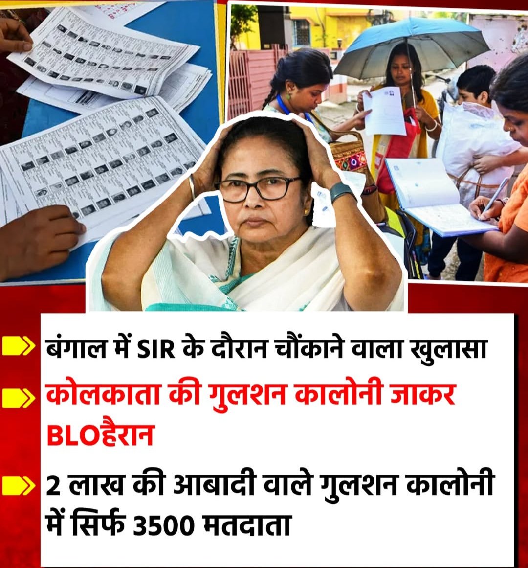 बंगाल में SIR के दौरान चौंकाने वाला खुलासा

कोलकाता की गुलशन कालोनी जाकर BLk हैरान

2 लाख की आबादी वाले गुलशन कालोनी में सिर्फ 3500 मतदाता