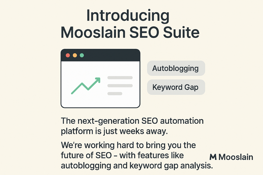 cristian_no1's tweet image. Stay ahead in search with Mooslain SEO Suite — your autopilot content engine.

From ideation to publishing, it handles everything: AI writing, scheduling, and cross-posting to WordPress, Tumblr, and LinkedIn.

Focus on growth, we manage content.

#contentautomation #blog #seo