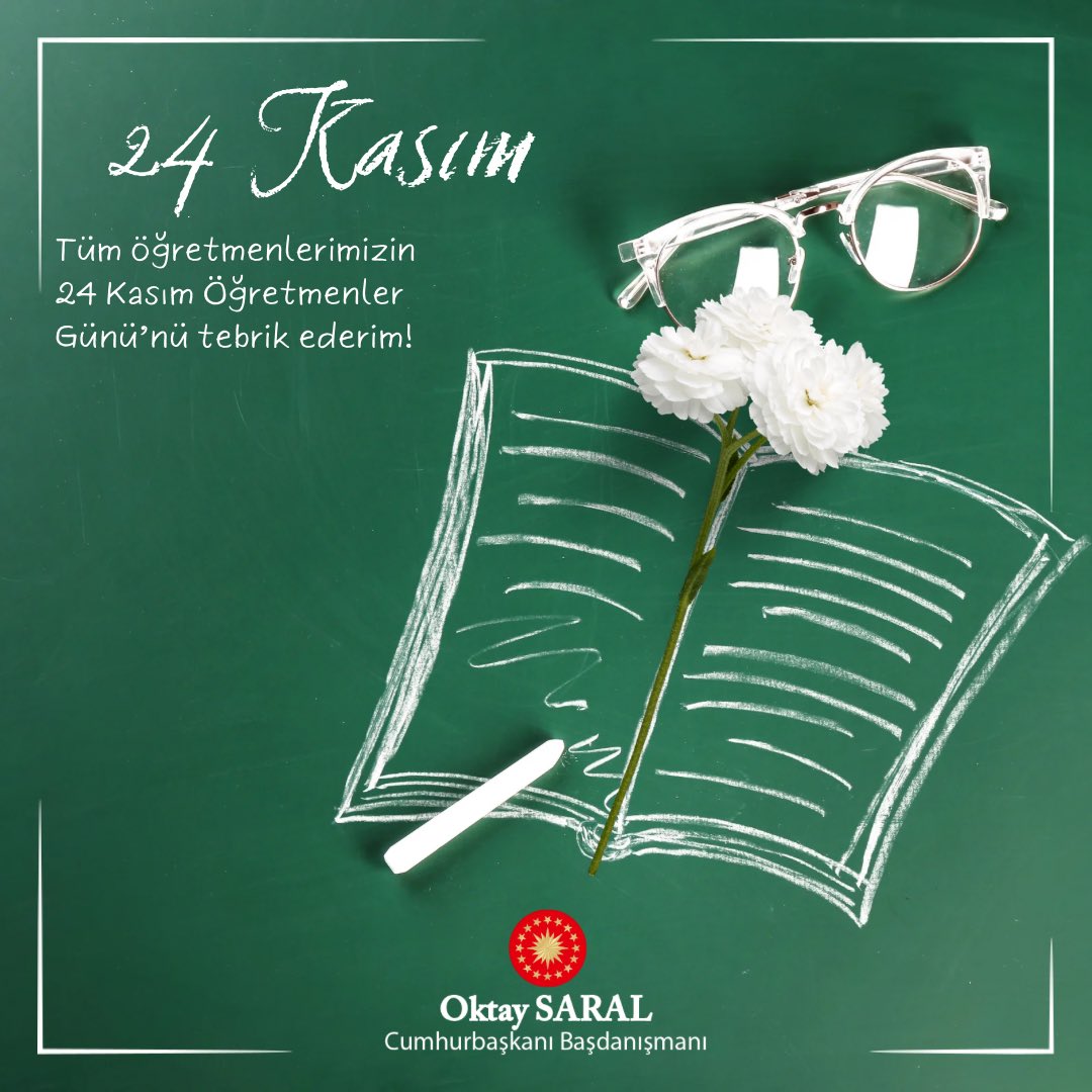 Başta şehit öğretmenlerimiz olmak üzere, ülkemizin dört bir yanında büyük bir özveri ile çalışan gül yetiştirmeye talip kıymetli öğretmenlerimizin 24 Kasım Öğretmenler Günü kutlu olsun.

#24KasımÖğretmenlerGünü