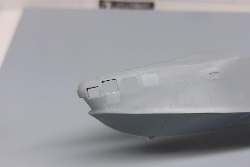 がきお ハセガワ 1/72 九七式大型飛行艇 22型への改造ですンゴ。 機首周りを