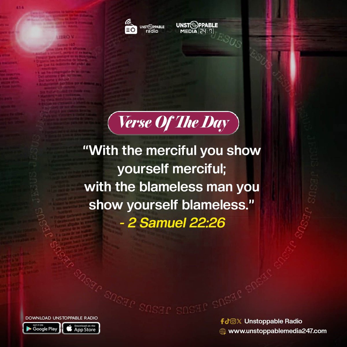 unstopradio247's tweet image. God is merciful and blameless✨

#verseoftheday #meditate #scripture #unstoppableradio247 #unstoppableradio #word