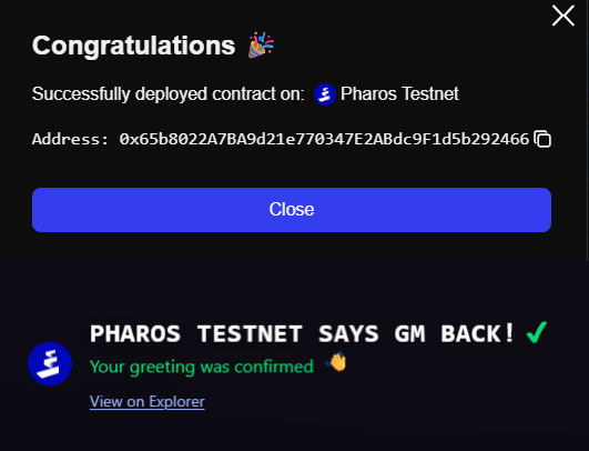 isharik99's tweet photo. Join the @pharos_network  Quest — a next-gen blockchain network designed for speed, scalability, and ultra-low fees.

Available on Galaxe🌊

1. Deploy contract on Pharos via @ConftApp 

2. Send a GM txn via Gmgm app

#PharosStoryTeller https://t.co/WkYkAf1uBT