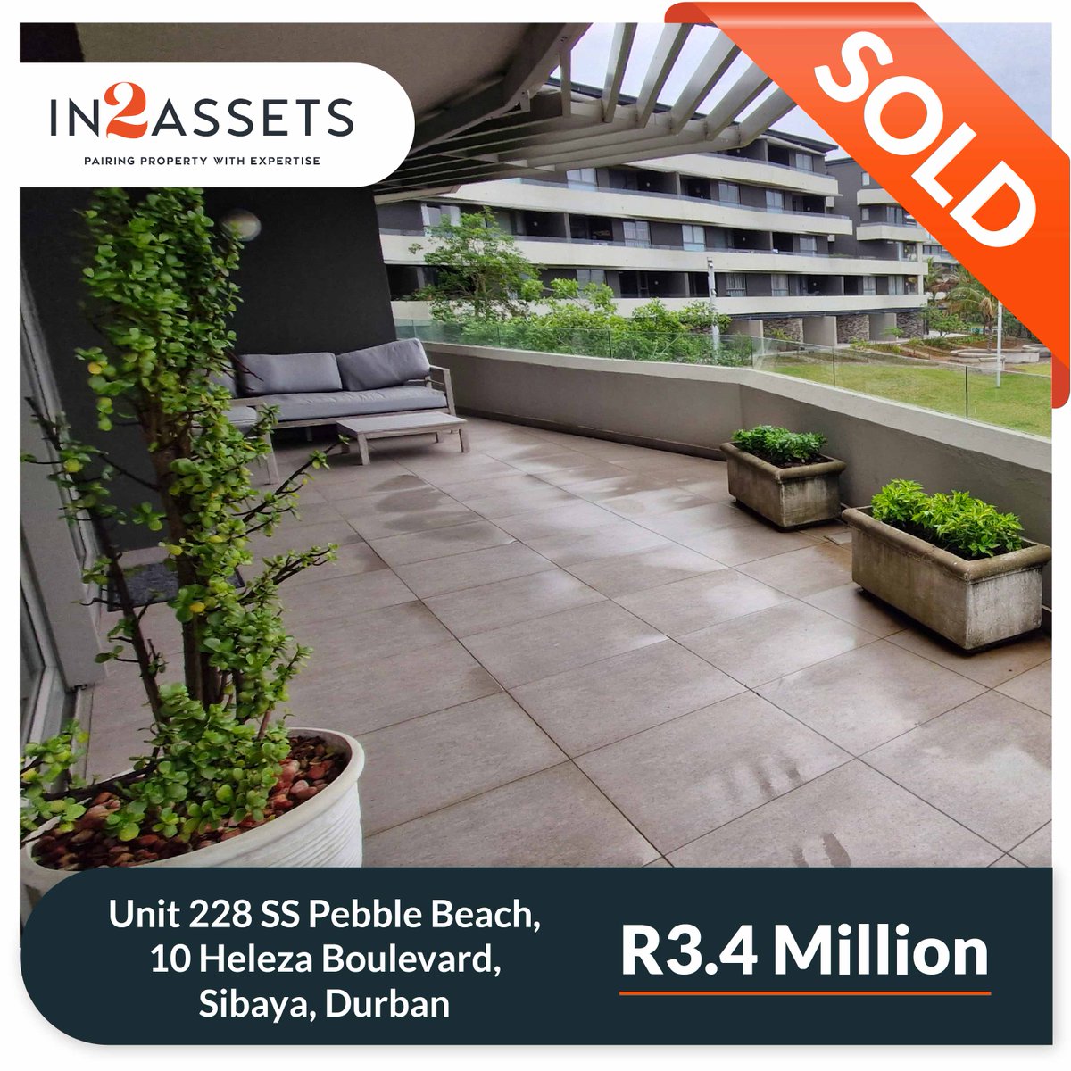 In2assets's tweet image. Luxury Coastal Lifestyle Apartment Sibaya Precinct SOLD for R3.4 Million!