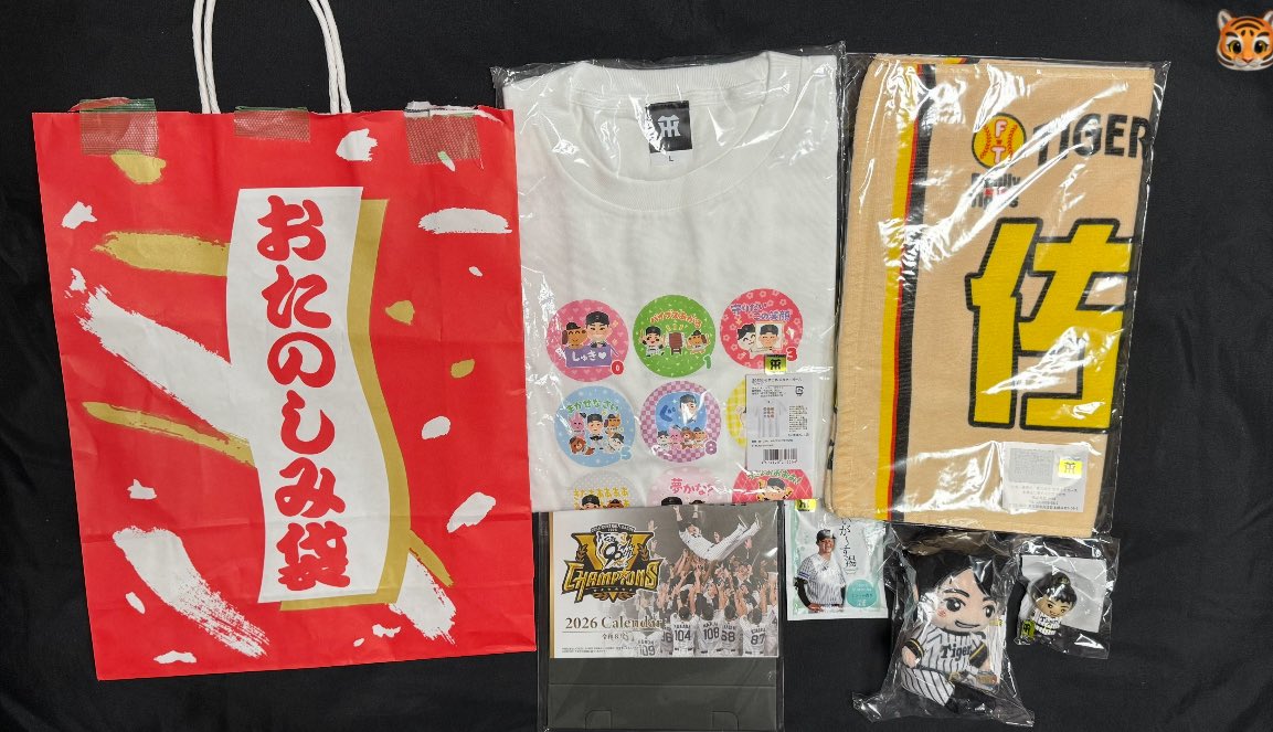 ファンショップダグアウトで購入した お楽しみ袋🐯 #阪神タイガース