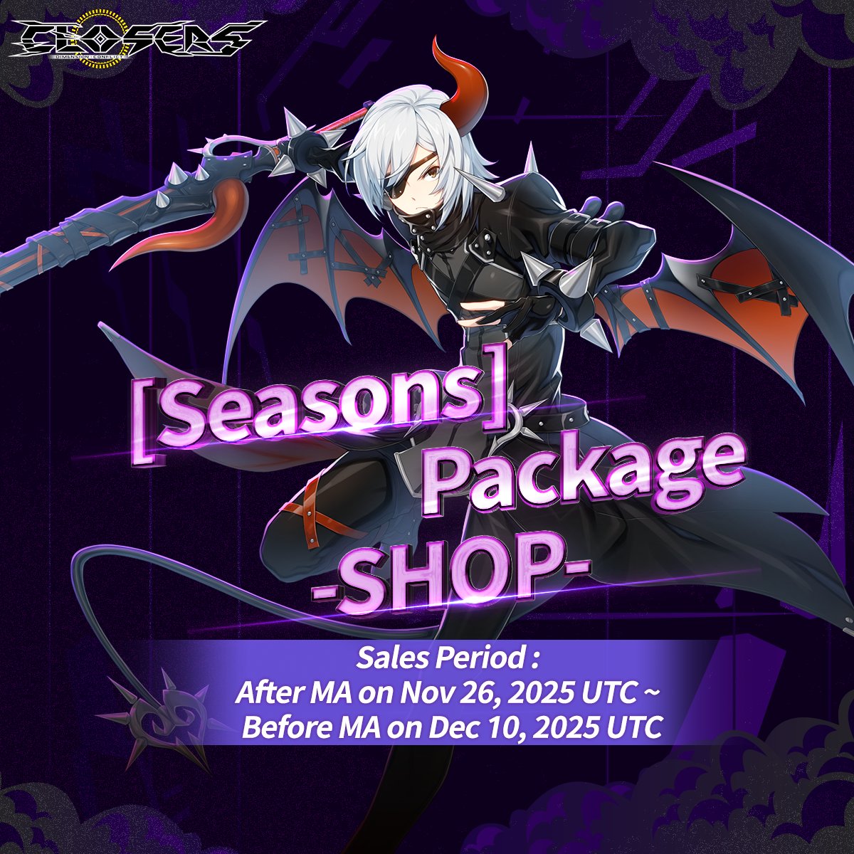 ClosersGame's tweet image. Get festive with the [Seasons] Package! ❄️✨

Grab limited-time bundles: T4 All-in-One, Tuning Package, and Lucky Enhancement Package! 🎁🌟

🗓️ November 26 – Before maintenance on December 10, 2025 UTC
🔗 reurl.cc/8bpMdR

#SeasonsPackage #ClosersOnline #closers #naddic