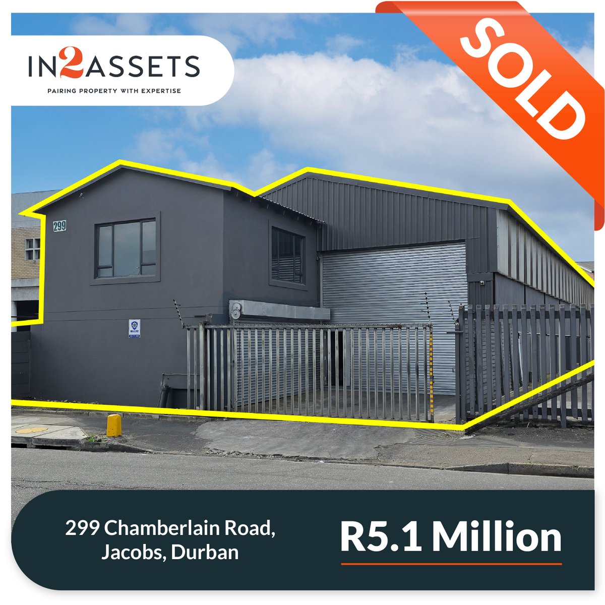 In2assets's tweet image. Versatile Industrial Property in Jacobs SOLD for R5.1 Million!