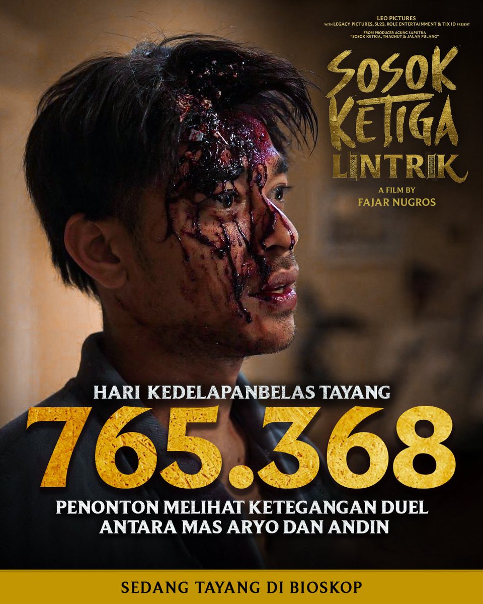 765.368 penonton sudah ikut tegang saat mas Aryo dan Andin saling bertengkar karena Lintrik Naura😱

Jangan sampai kamu yang berikutnya, beli tiketnya sekarang dan tonton film Sosok Ketiga Lintrik di bioskop. 

#FilmSosokKetigaLintrik #SosokKetigaLintrik #LeoPictures