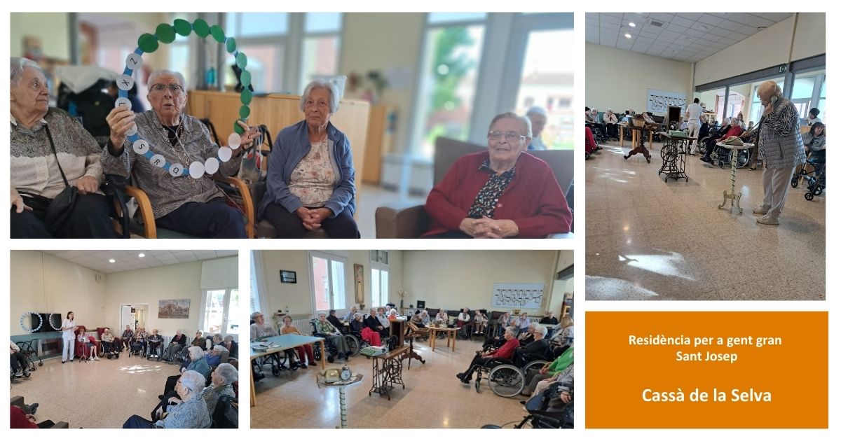 🏡 Residència per a gent gran Sant Josep de Cassà de la Selva
En el marc del Dia de la Gent Gran vam compartir dues activitats especials que ens van recordar la vida d'abans: un” Pasapalabra” amb definició d'objectes del passat i un taller de memòria familiar amb objectes antics.