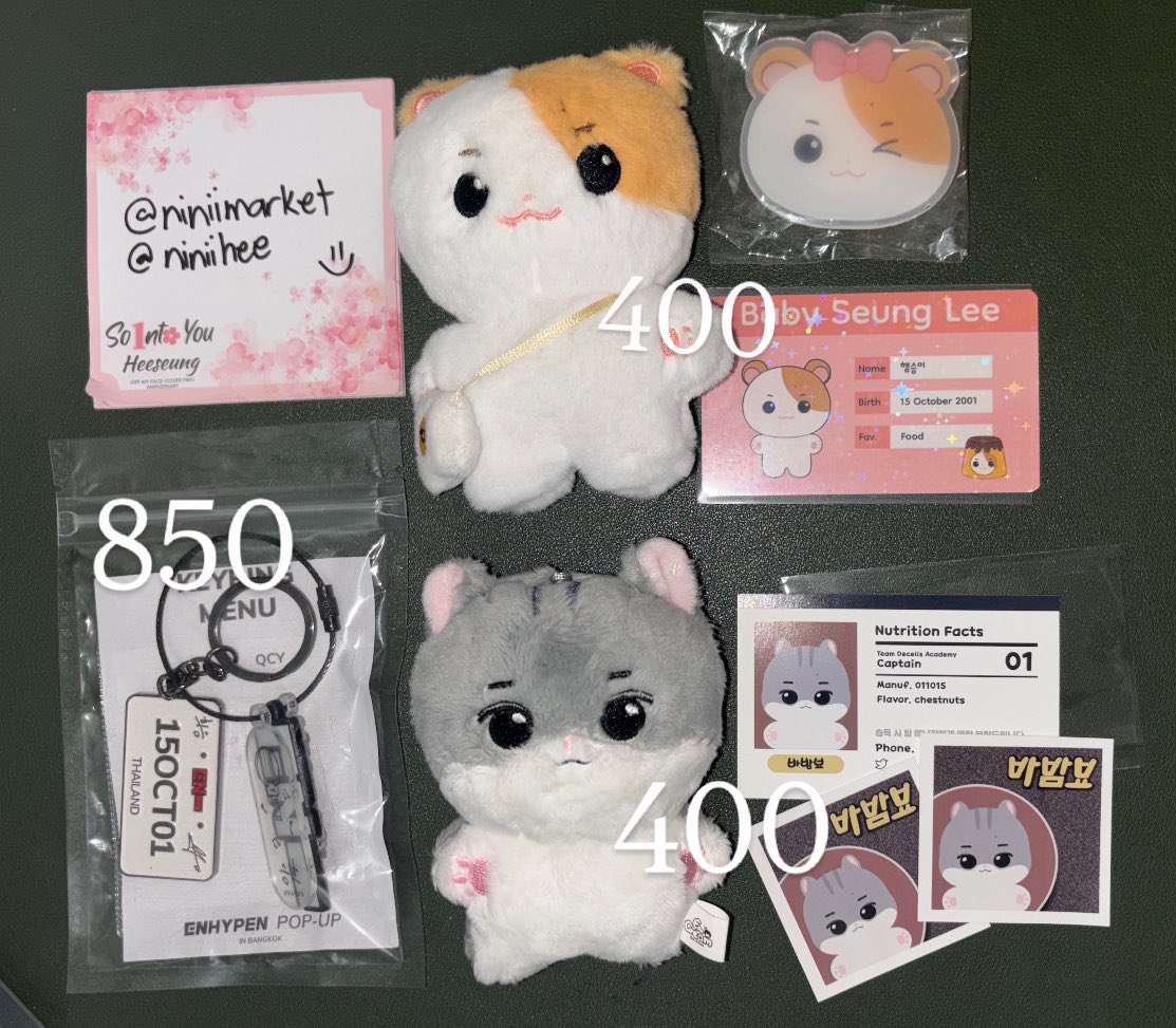 #niniimarket

wts lfb enhypen
heeseung pc, 10cm animal dolls, keyring
x sensi
see prices on photo

loc: bacoor, cavite
mod: flash

enha hee you torec weverse wv japan jpn limited darkblood db namil r3 engenezone seunglee enocream wtl walk the line bkk bangkok exclusive keyring