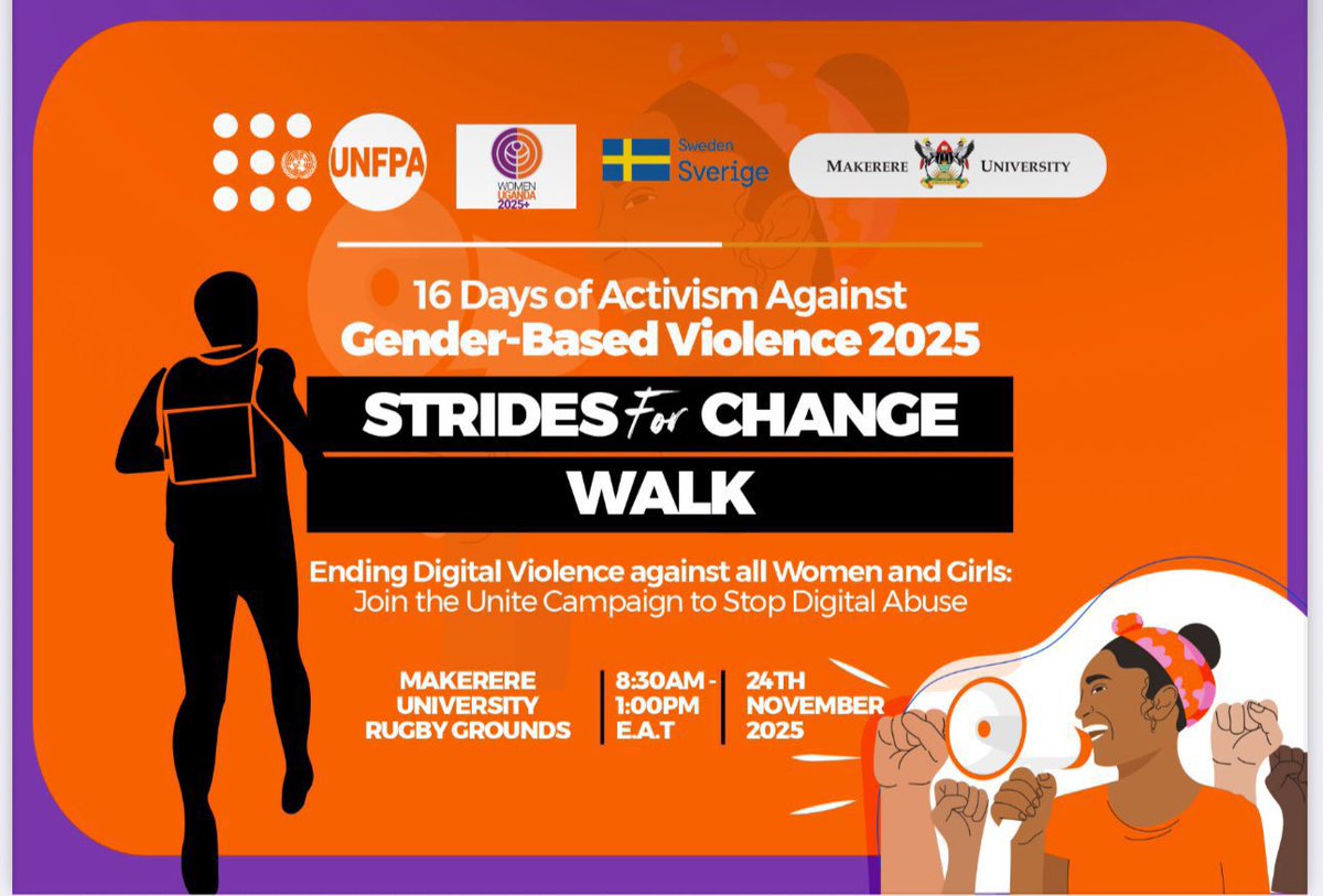 johnjessy101's tweet photo. Today I join @UNFPAUganda and @Sweden at Makerere as we make strides to end Gender Based Violence during this #16DaysofActivismAgainstGBV 

Technology facilitated GBV is real. Let’s make Digital spaces safe for women and girls. https://t.co/rD6AqbzvR3